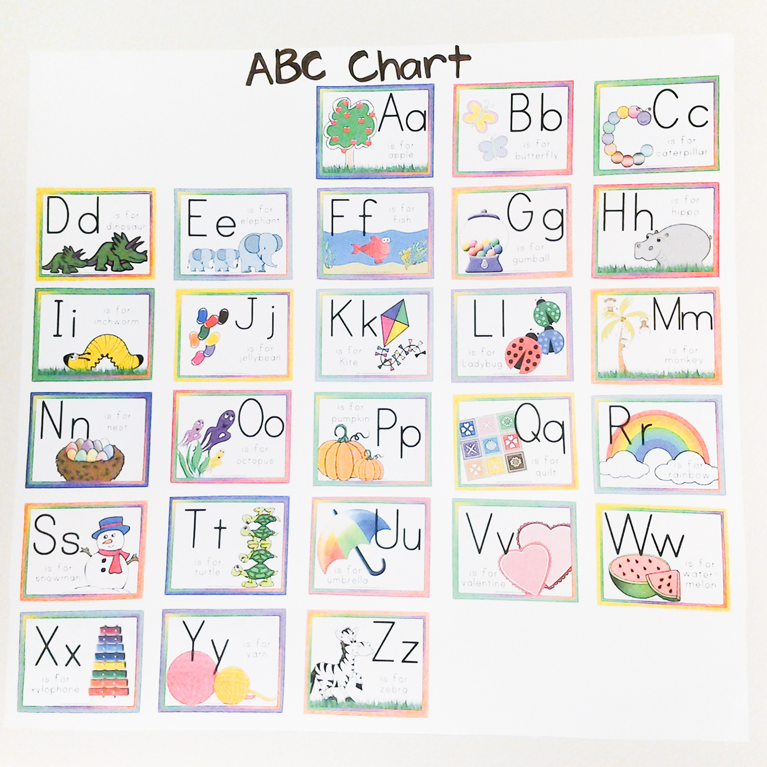 Butterfly Alphabet Chart