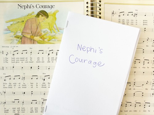Fun idea that's perfect for General Conference - illustrate a primary song. Fold some paper in half, write the words to a primary song across the bottom and have your child draw a picture to go along with the words.