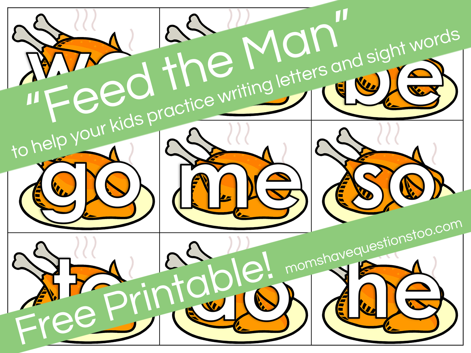 Feed the Man Letter and Sight Word Activity -- Free Printable!