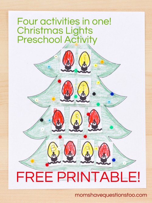 Christmas Lights Preschool Activity -- Moms Have Questions Too