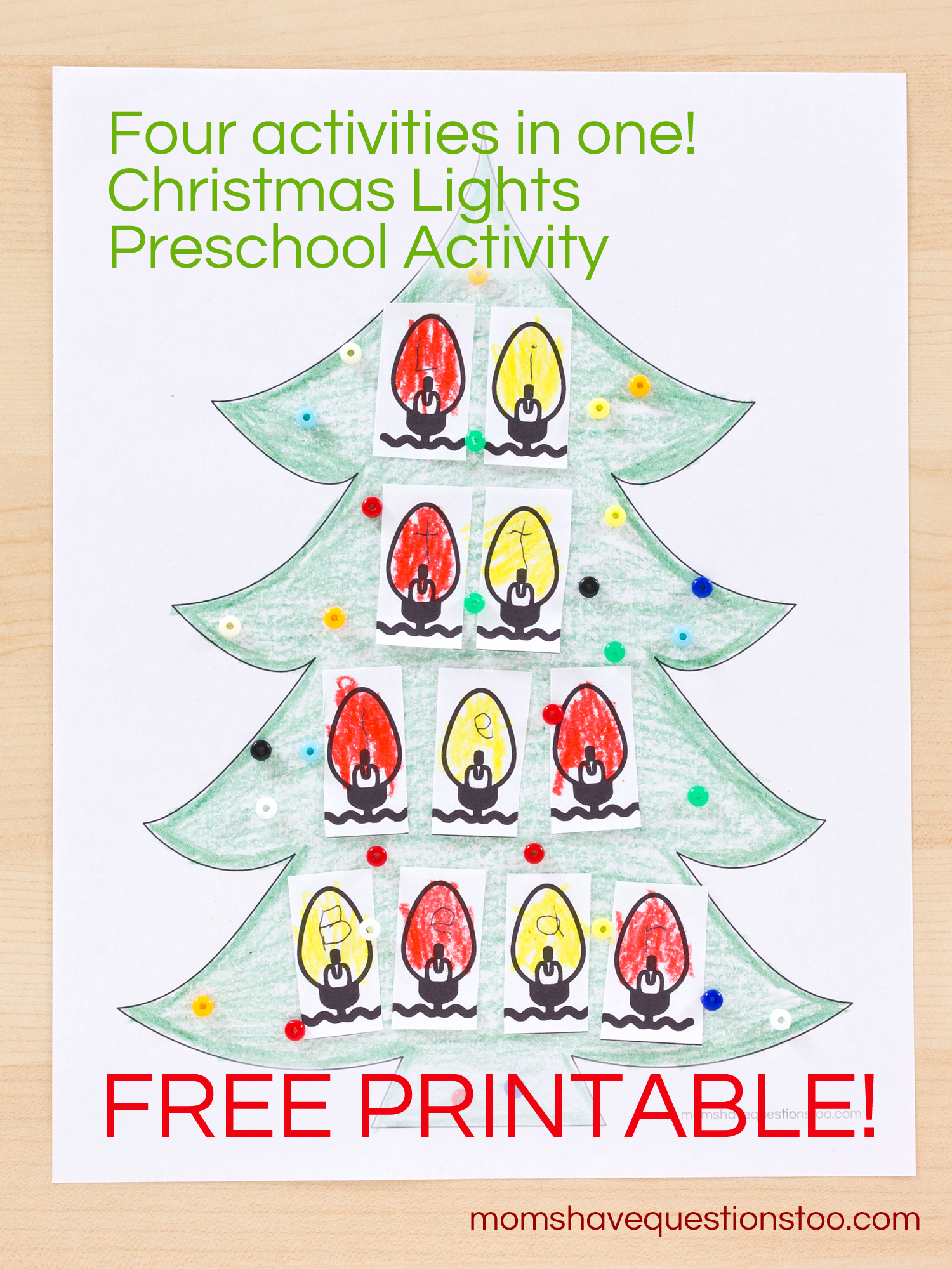 Christmas Lights Preschool Activity -- Moms Have Questions Too