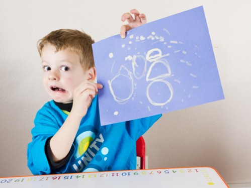 Winter Preschool Activity - Bleach Snowfall Craft -- Moms Have Questions Too