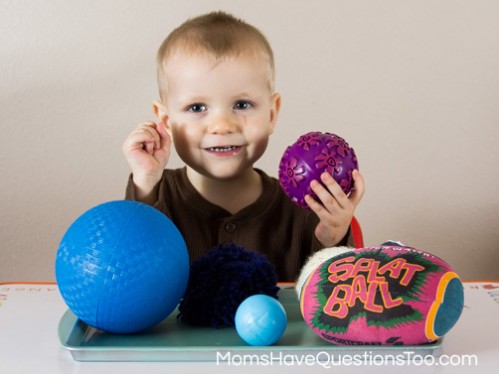 Ball Themed Tot School Trays -- Moms Have Questions Too