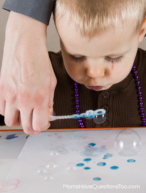 Bubble Painting Color Game for Toddlers -- Moms Have Questions Too