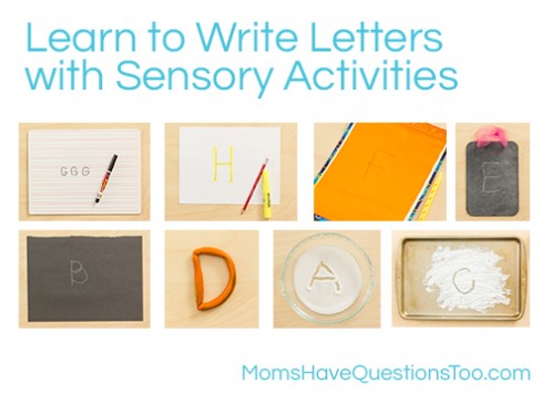 How to Write Letters Using Sensory Activities -- Moms Have Questions Too