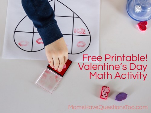Valentine's Day Math Stamping Activity -- Moms Have Questions Too 