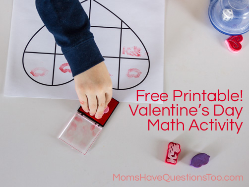 Valentine's Day Math Stamping Activity -- Moms Have Questions Too