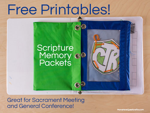 Free Printable! ABC Scripture Memory Packets -- Moms Have Questions Too