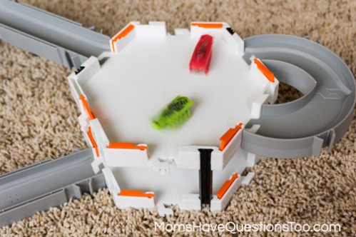 Green and Pink Hexbug Nanos Battling - A Review of Hexbug Nanos -- Moms Have Questions Too