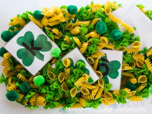 St Patrick's Day Sensory Bins and Treasure Hunts for Kids -- Moms Have Questions Too