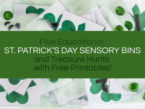 St Patrick's Day Sensory Bins and Treasure Hunts for Kids -- Moms Have Questions Too