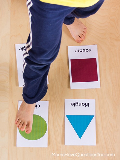A fun game for toddlers or preschoolers that helps them learn shapes - Moms Have Questions Too