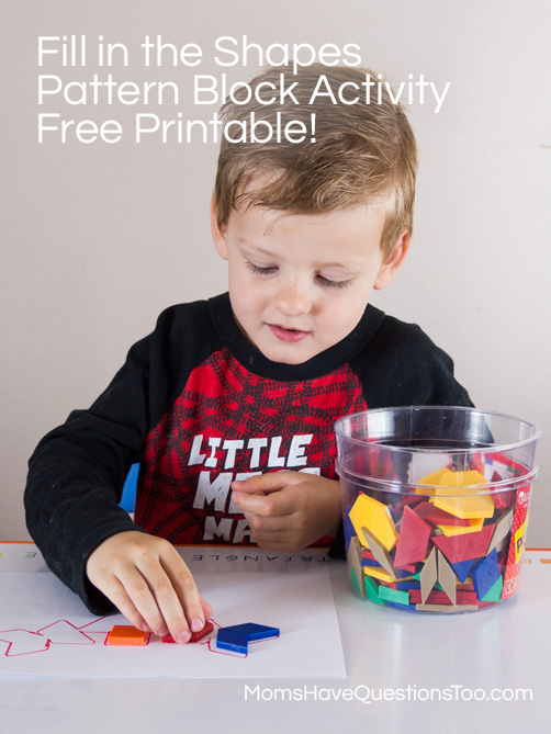 Fill in the Shapes Pattern Block Activity - Free Printable! - Moms Have Questions Too