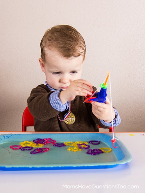 Fishing for Treasure - Montessori Pirate Themed Tot School Trays - Moms Have Questions Too