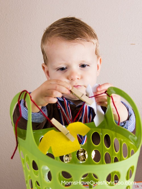 Haning Laundry - Montessori Pirate Themed Tot School Trays - Moms Have Questions Too