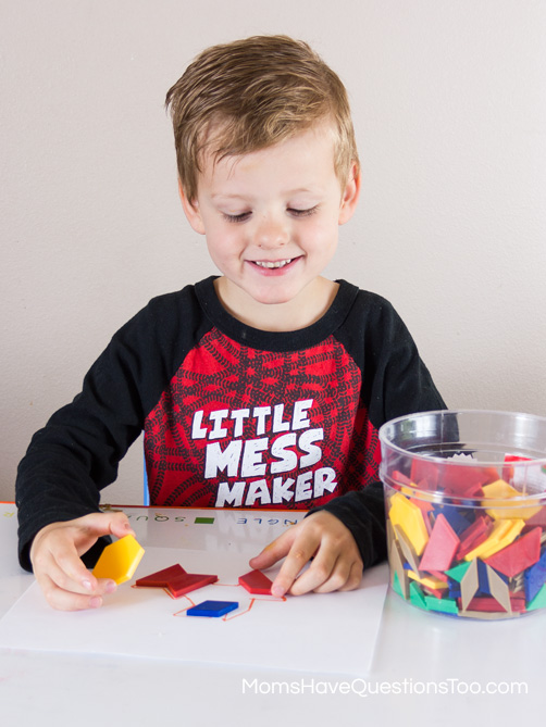 Fill in the Shape with Pattern Blocks - Moms Have Questions Too