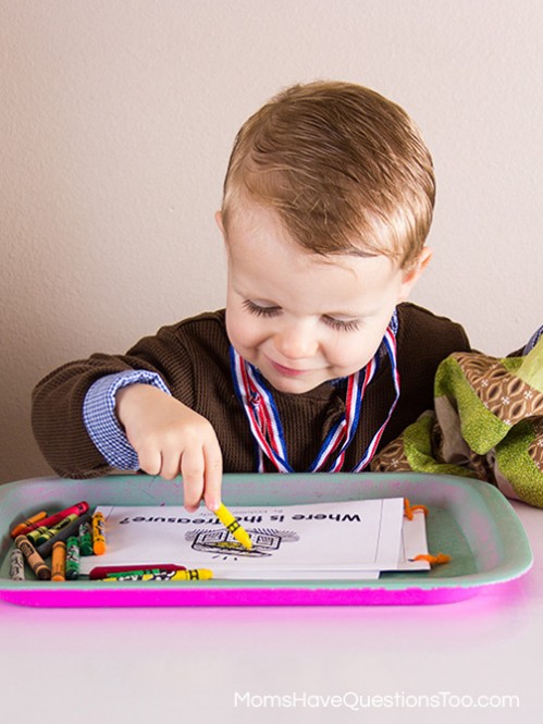 Pirate Tot Book - Montessori Pirate Themed Tot School Trays - Moms Have Questions Too