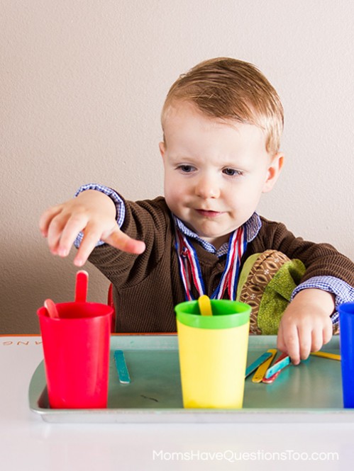 Pirates in a Ship Color Activity - Montessori Pirate Themed Tot School Trays - Moms Have Questions Too