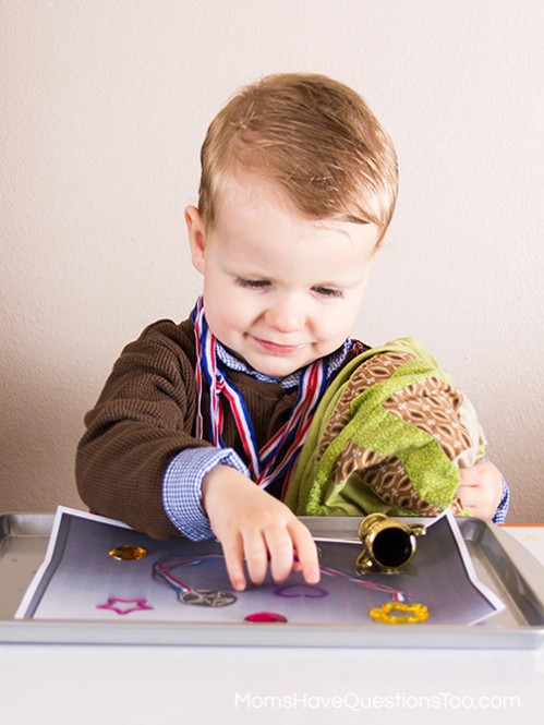 Treasure Matching - Montessori Pirate Themed Tot School Trays - Moms Have Questions Too