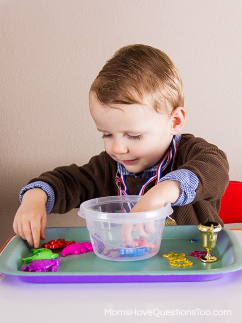 Treasure Sorting - Montessori Pirate Themed Tot School Trays - Moms Have Questions Too