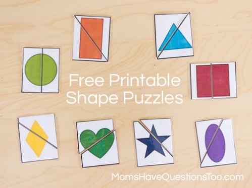 Two Part Shape Puzzle Printables - Moms Have Questions Too