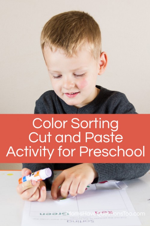 Fun Sorting Colors Cut and Paste Pages for Preschool - Moms Have Questions Too