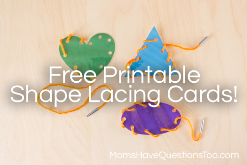 Teach Shapes with Shape Lacing Cards - Moms Have Questions Too