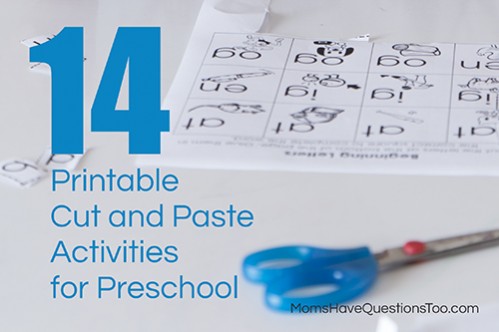 14 Printable Cut and Paste Activities for Preschool - Moms Have Questions Too