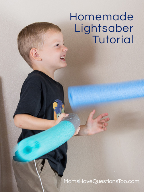 Lightsabers out of a fun noodle - Moms Have Questions Too