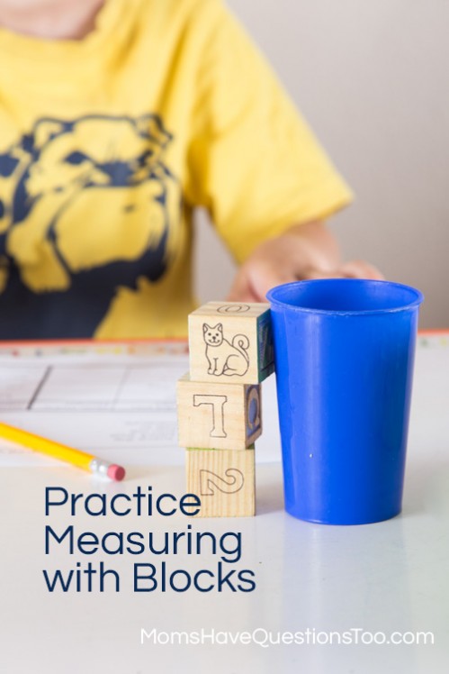 Help your preschooler learn about measuing with blocks - Moms Have Questions Too