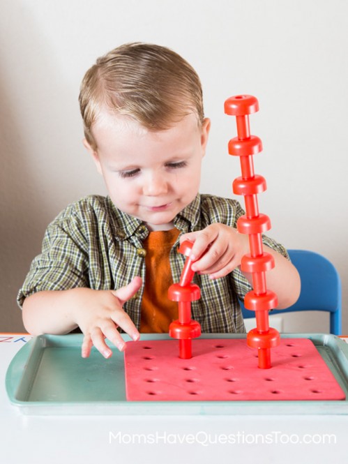 Use Pegboards to Help Teach Colors to Toddlers - Moms Have Questions Too