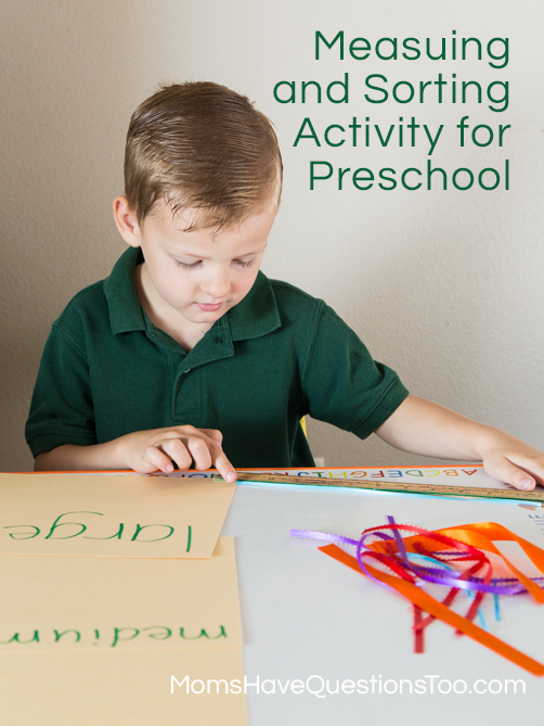 Help your preschooler learn to measure and sort with this fun activity! Moms Have Questions Too
