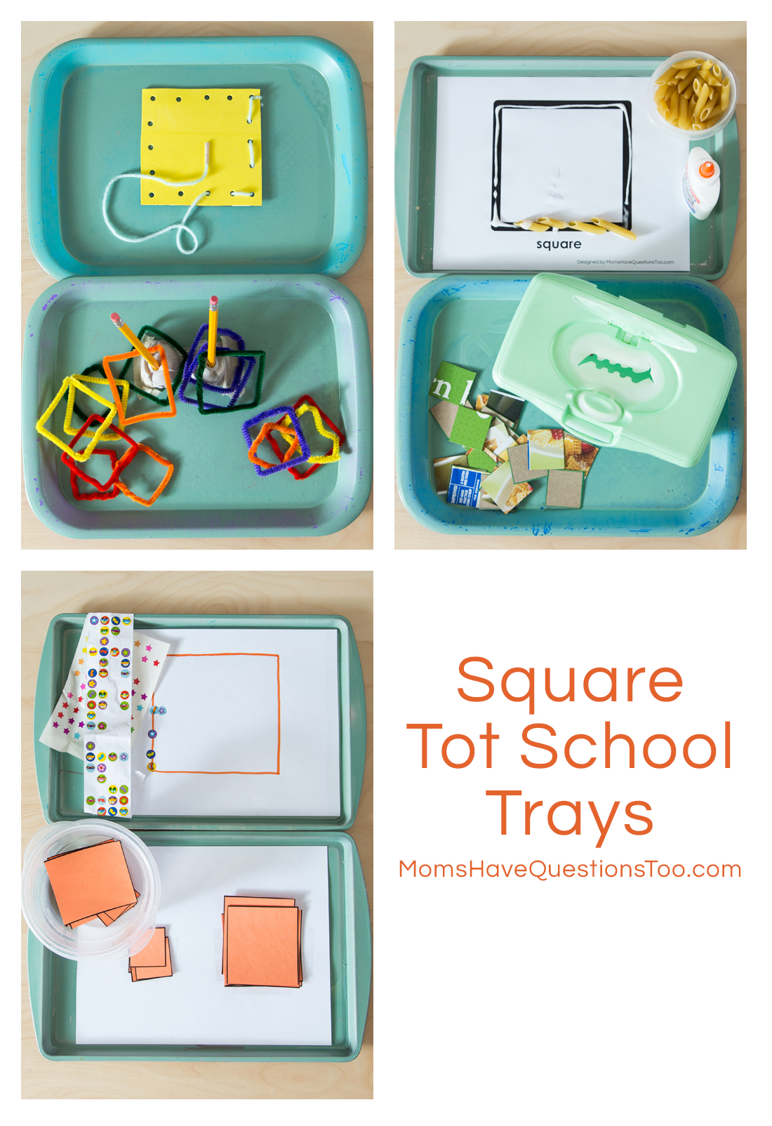 Square Tot School Trays Ideas - Moms Have Questions Too