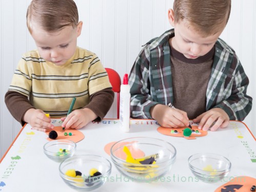 Decorating paper pumpkins - Moms Have Questions Too