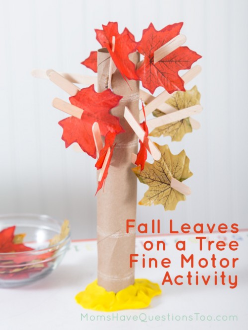 Fine Motor Activity for Fall - Leaves on a Tree - Moms Have Questions Too