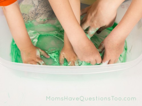 Mixing Homemade Silly Putty - Moms Have Questions Too