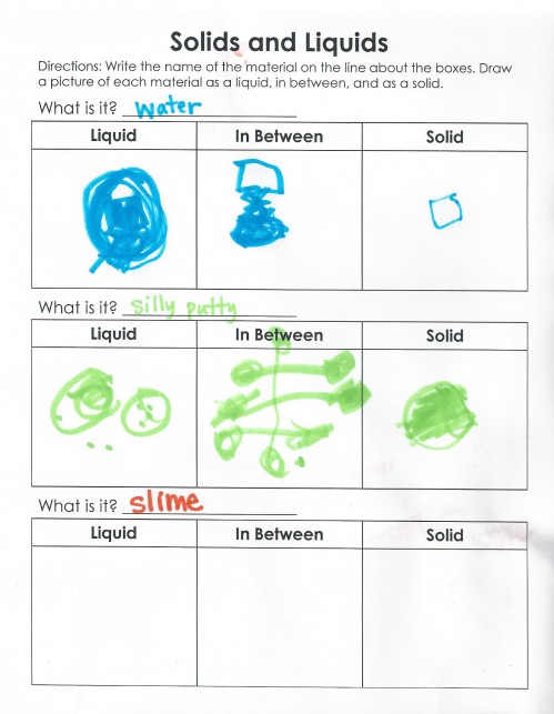 Solids and liquids worksheet - Moms Have Questions Too