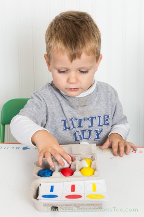 Busy Bag Matching Ping Pong Balls - Moms Have Questions Too