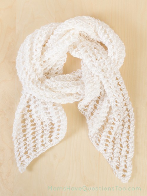Lacy Scarf Free Knitting Pattern - Moms Have Questions Too