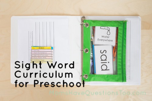 Sight Word Curriculum Week 3 - Moms Have Questions Too