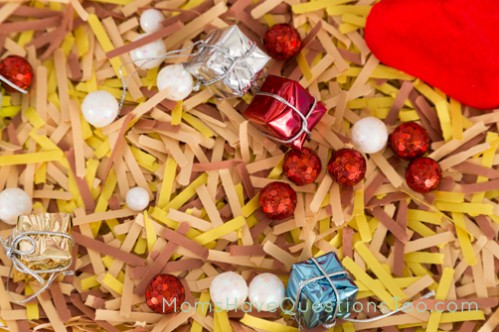 Contents of Christmas Sensory Bin - Moms Have Questions Too