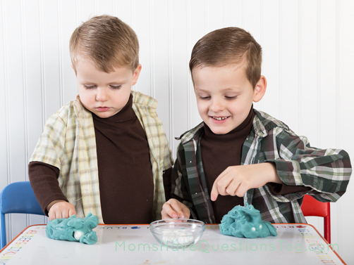 Play dough Treasure Hunt - Moms Have Questions Too