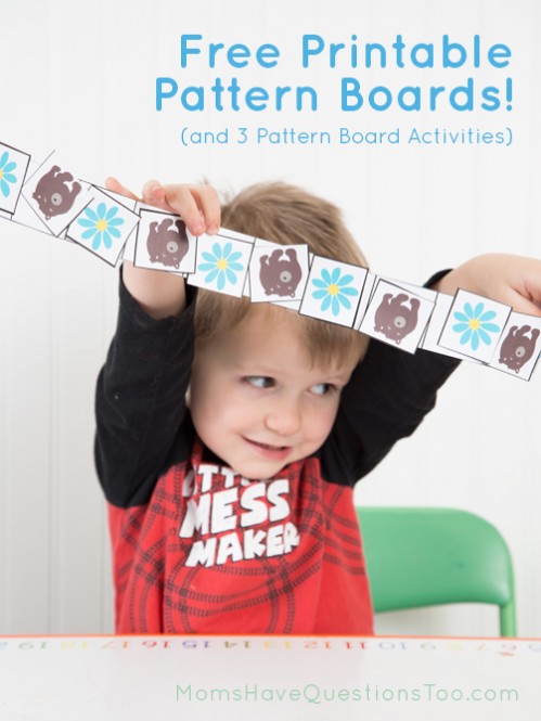 3 fun pattern activities for preschool that use pattern boards - Moms Have Questions Too