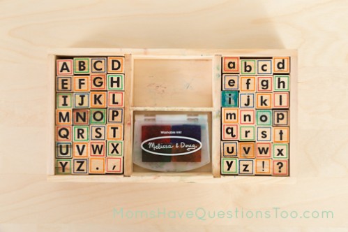 Melissa and Doug Alphabet Stamps Review, plus 5 ways to use alphabet stamps - Moms Have Questions Too