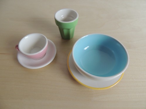 Teach care of objects with ceramic cups and bowls