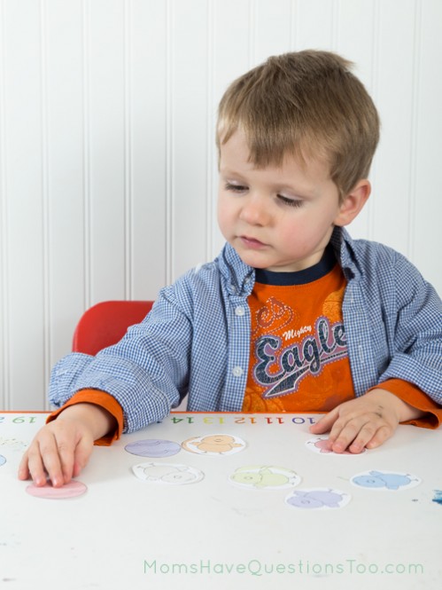 Toddler color matching activity with an Easter Theme - Moms Have Questions Too