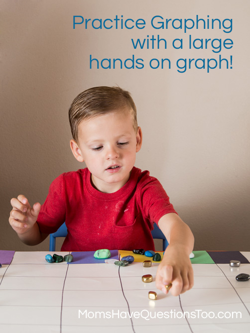 Graphing rocks on a large posterboard graph - Moms Have Questions Too