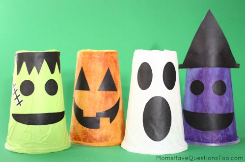 These cute tissue paper cups make a great Halloween craft, plus they double as decoration!