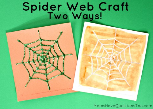 Two spider web Halloween crafts that are so easy with my printable template!