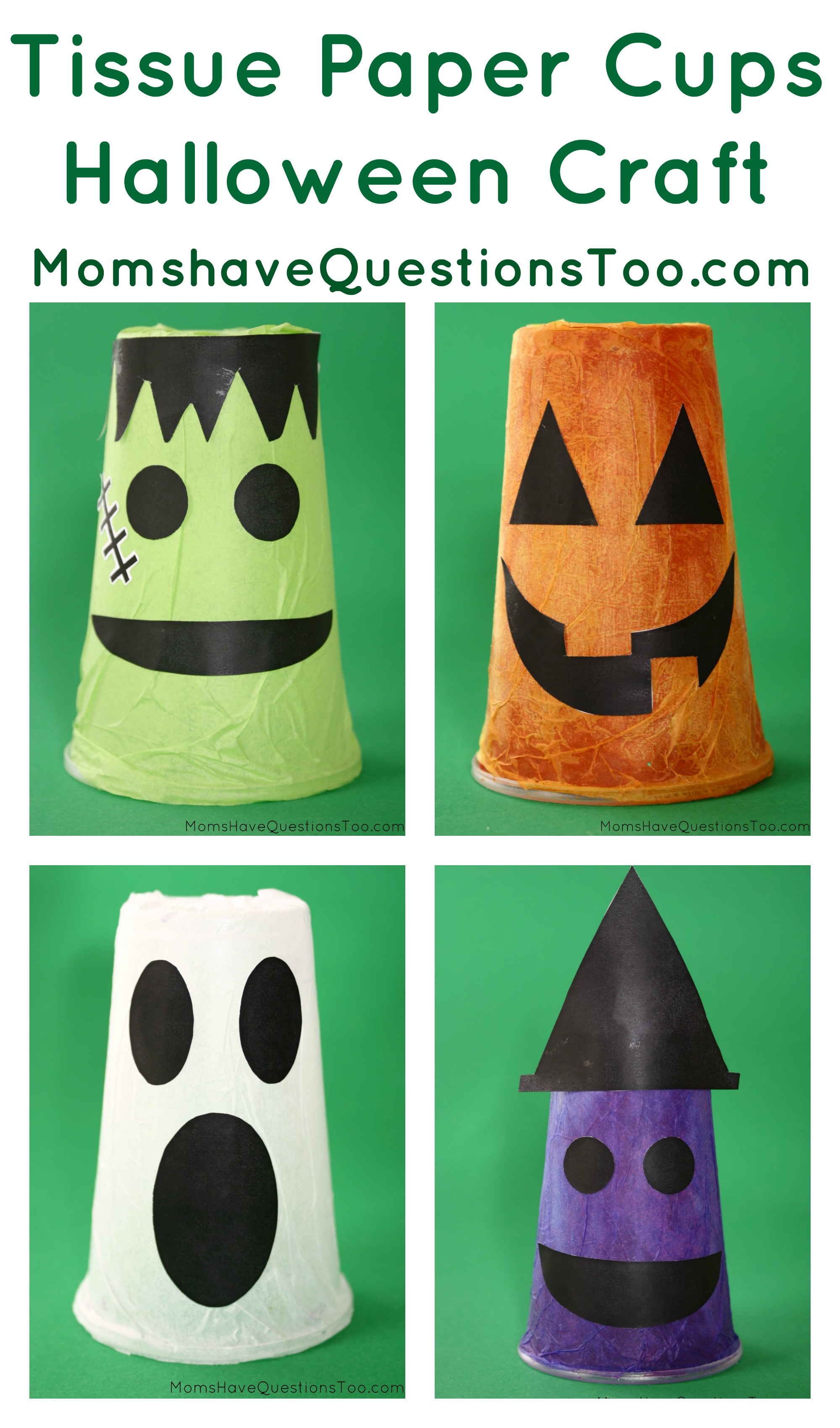Tissue Paper Cups Halloween Craft